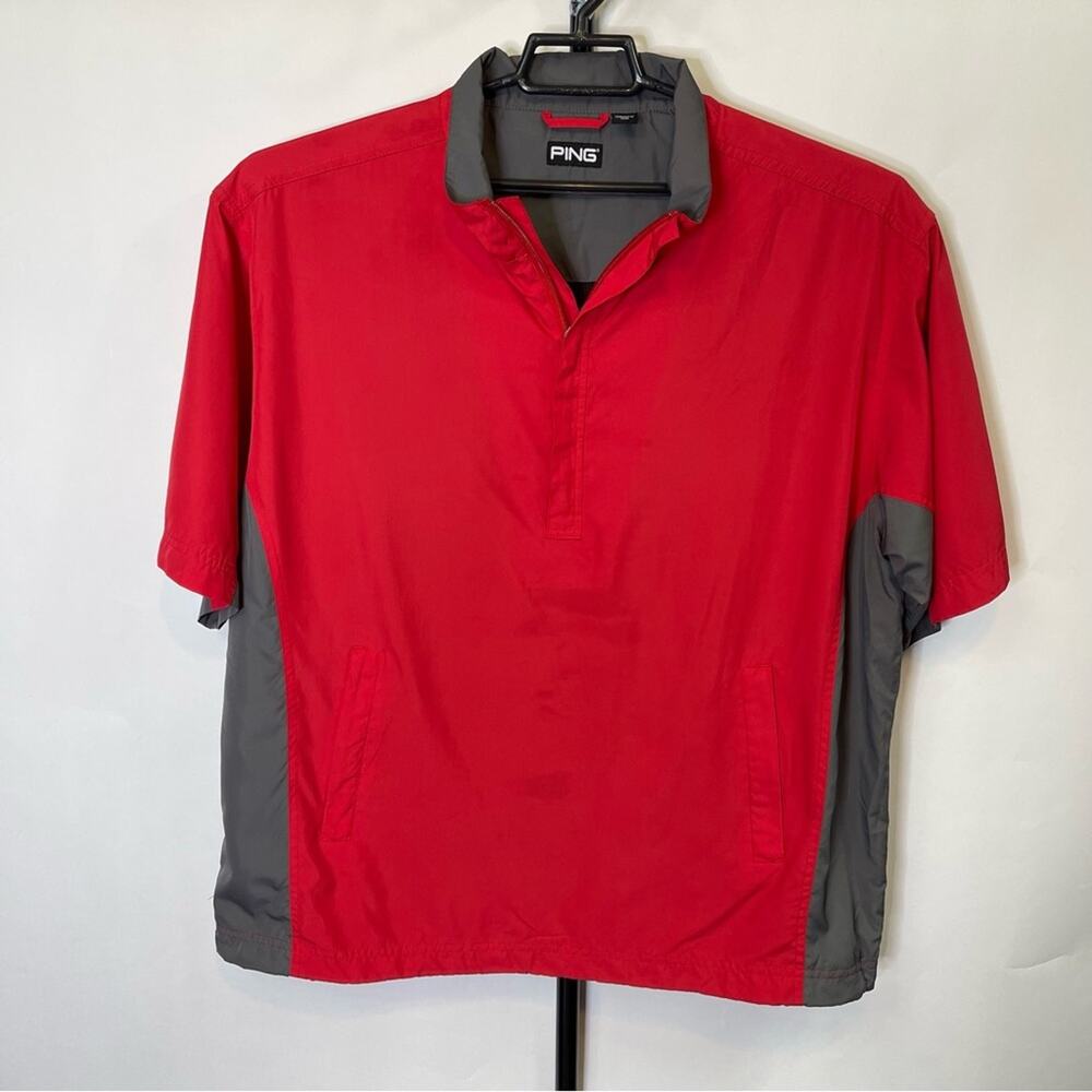 Ping Golf Performance Red Grey Shirt Size Large Men’s